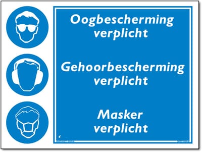 Oogbescherming verplicht bord (DGE37) - Forex - 30 x 40 cm