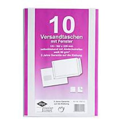 Verzendenveloppen, C5, met venster, klevend, 10 stuks