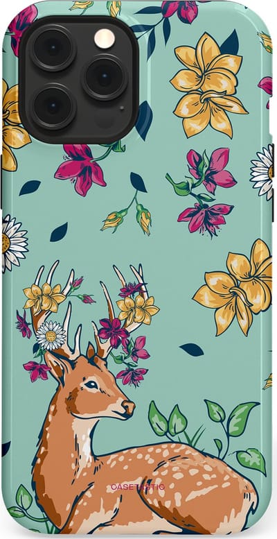 Casetastic Hoesje Geschikt voor Apple iPhone 12 Pro Max Magsafe - Stijlvolle Beschermende Duo-layer Case - Bloemenbronst