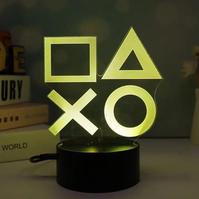 Samstyle - Game LED Lamp - 16 kleuren - 3D Game Light - Playstation Knoppen - Afstandsbediening - Sfeerlamp