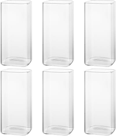 Set van 6 Heldere Drinkglazen van 400 ml - Elegante Water- en Longdrinkglazen voor Cocktails, Sap en Bier