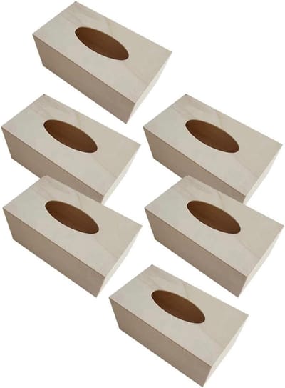 Houten tissuebox - Opbergdoos - Knutselen en decoreren - Leeg ontwerp - 19x10.5 cm - Houtkleur