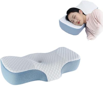 Kussen - Veerkrachtig kussen van traagschuim - Geschikt voor zij-, rug- en buikslapers - Ergonomische neksteun - Verlicht nekpijn - Kern van traagschuim - Verbetert de slaapkwaliteit