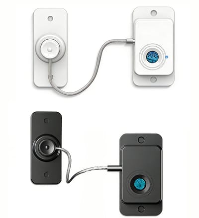 Koelkast slot - Koelkastslot met vingerafdrukherkenning - Kindveilig koelkastslot (met zelfklevende strip) - Lijm + boorinstallatie - Slimme vingerafdrukherkenning -Slot voor kast, koelkastkast, lade, deur, raam, toilet en babybeveiliging- 2 pack