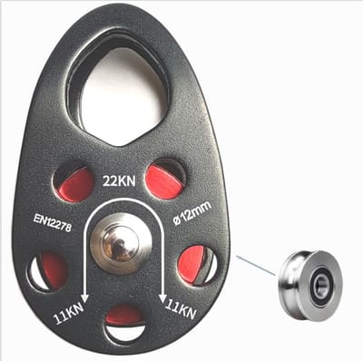Kabelrol Katrol - Rondsel Blok - Touw Klimmen - Aluminiumlegering - 12 mm Touw - Zilver
