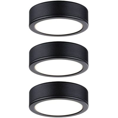 LED-onderkastverlichting Pukk 3x3,5W 65 mm 3x210lm 230V rond Zwart