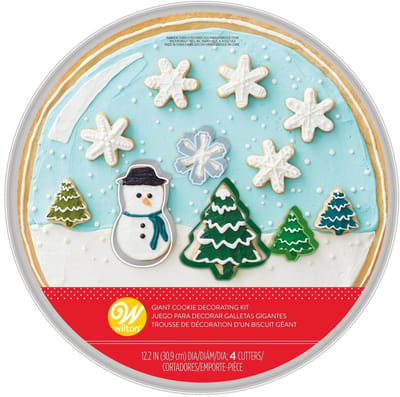 Wilton Koekjes Vormen Set - Bakvorm en 4x Koekjes Uitstekers - Kerst Sneeuwbol