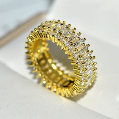 Uniek Ontwerp CZ Ring Belegd met Oostenrijkse Zirkonia Mode Damesring Sieraden cadeau trouwverlovingsring 10 gray