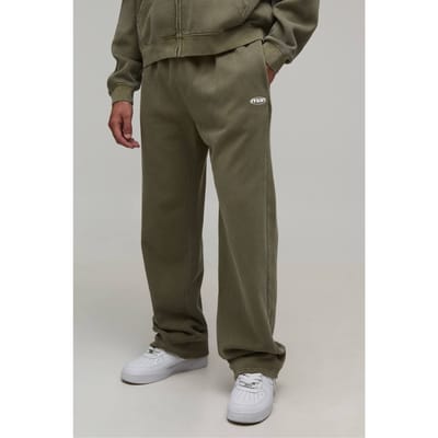 Rechte Pijp Heren Sport Gewassen Joggers | Washed Khaki | Size XL