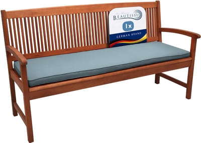 Beautissu Loft BK Bankkussen 100x48x5 cm Blauwgrijs – Zitkussen Tuinbank met Wasbare Hoes
