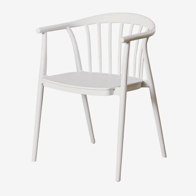 Stapelbare tuinstoel - Buitenstoel - Terras Ontspanning - Ergonomisch Ontwerp - 76.5 cm Hoogte - Wit