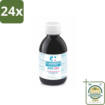 Curasept Mondspoeling 0,05% CHX 200 ml - Voordeelverpakking - 24 stuks - Natriumfluoride - Mondhygiëne