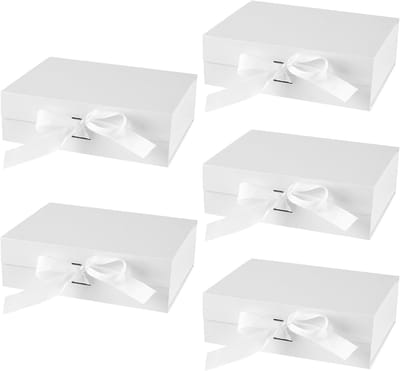 Opvouwbare geschenkdozen - Verpakkingsdozen met deksel - Feestelijke presentatie - Inclusief satijnen strik - 26 x 19 x 8 cm