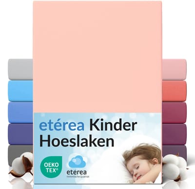 etérea Jersey Hoeslaken 60x120 - 70x140 cm Oekotex Made in Green - 100% katoen - Lichtroze