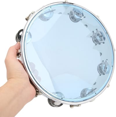 Dailygoods- Tamboerijn 10 Inch - Dubbele Rij Metalen Jingles - Muzikaal Educatief Instrument - Draagbaar - Helder Geluid - Schokbestendig - Percussie-instrument