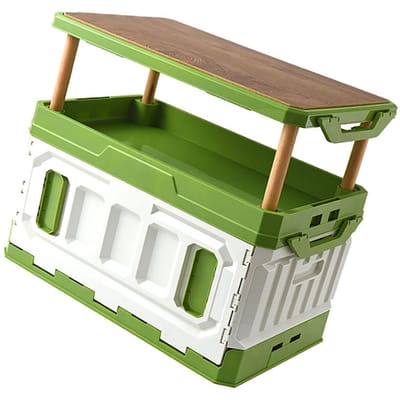 Boîte de rangement pliable pour camping Grande capacité Rehaussable 3 couches Boîte de rangement pliable d'extérieur avec