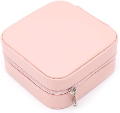 Sieradenopbergdoos voor ringen, oorbellen, kettingen en armbanden - Kunstleer organizer - Roze design met romantische uitstraling.