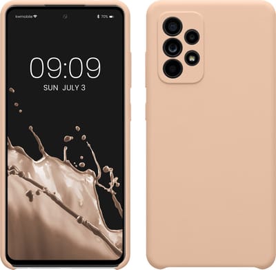 kwmobile telefoonhoesje geschikt voor Samsung Galaxy A52 / A52 5G / A52s 5G - Hoesje met siliconen coating - Smartphone case in pastelkleurige perzik