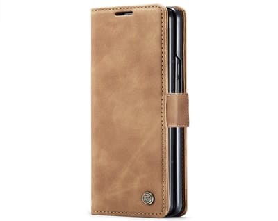 CaseMania Bookcase hoesje geschikt voor Google Pixel 9 Pro Fold - Effen Bruin - Kunstleer