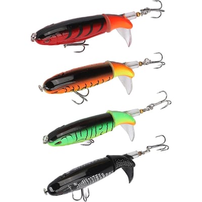 4 PCS 13g Leurre Flottant Crayon Structure d'Hélice Leurre Réaliste Hélice Tracteur de Surface pour la Pêche black