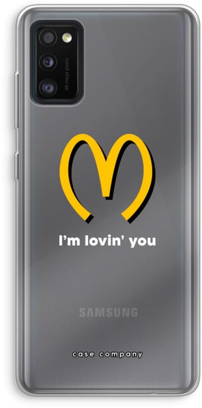 Case Company® - Hoesje geschikt voor Samsung Galaxy A41 hoesje - I'm lovin' you - Soft Cover Telefoonhoesje - Bescherming aan alle Kanten en Schermrand