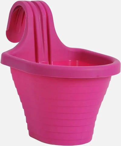1+1 balkonbakken bloempot met haken plantenbakken bloembakken fushia roos 3L