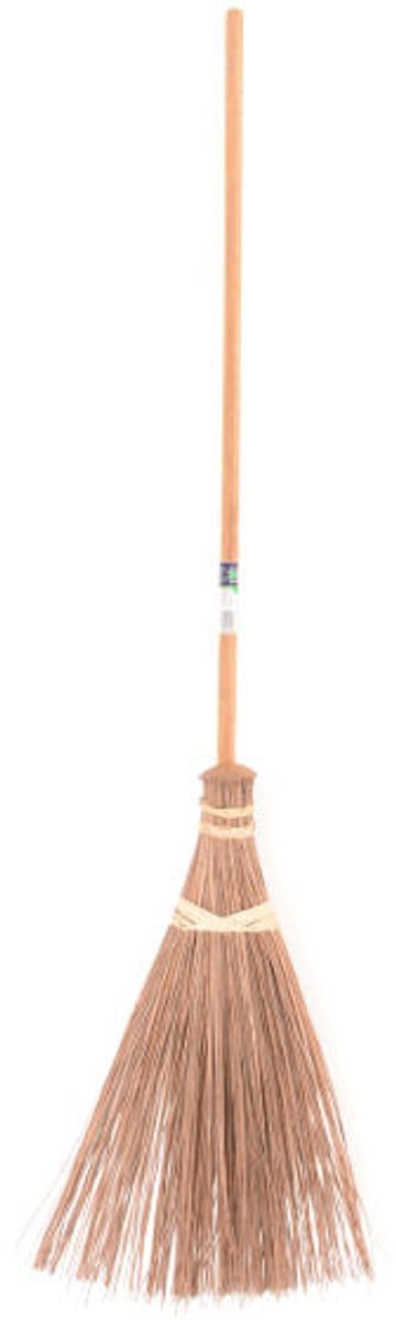 MM Eurotool Terras- en tuinbezem met houten steel 140 cm en palmyravezels