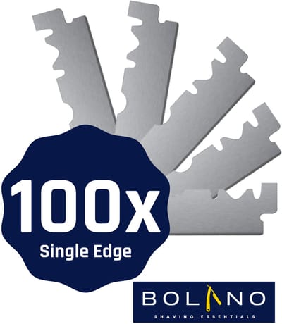Bolano® Safety Razor Blades - Scheermesjes RVS - Stainless Steel Single Edge - 100 stuks - Shavette mesjes - Vlijmscherp - Duurzaam Scheren - Slow Shave