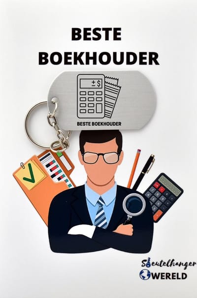 Beste boekhouder Sleutelhanger inclusief kaart – boekhouder cadeau – beste boekhouder- Leuk kado voor je boekhouder om te geven - 2.9 x 5.4CM