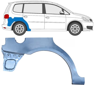 Reparatiepaneel achterspatbord voor Volkswagen Touran 2010-2015 / Rechts