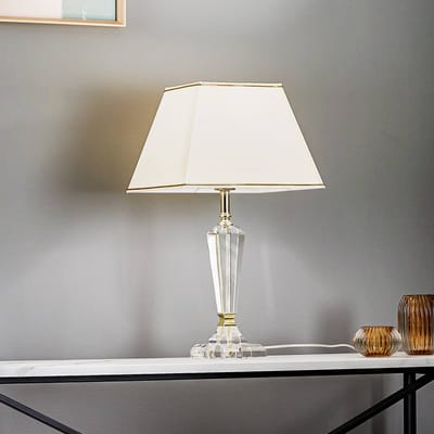 ORION Tafellamp Veronique, voet smal, crème/goud