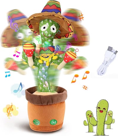 Dansende en Zingende Cactus Speelgoed met Herhaal- en Lichtfunctie - Interactief Pluche Dier voor Kinderen