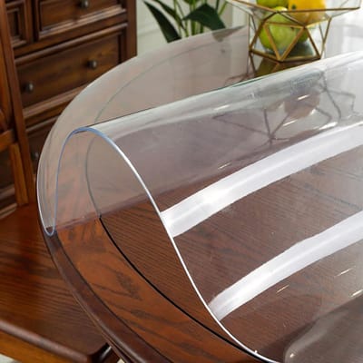 Tafelzeil Protector - Beschermhoes Tafel - Meubels Beschermen - 2mm Dik PVC - 118cm Rond - Transparant