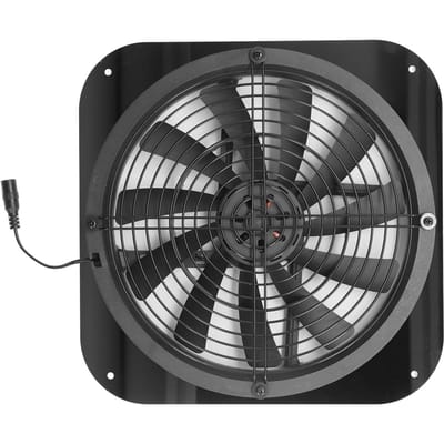9.8in Zonne-afzuigventilator Hoge Druk Ronde Ventilatieventilator voor Kleine Kippenhokken black