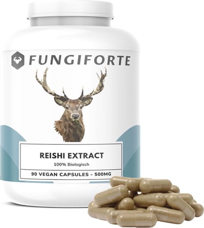 FungiForte - Reishi Extract 500mg - 90 stuks - Non-GMO - Lab Tested - Reishi Capsules - Paddenstoel Supplement
