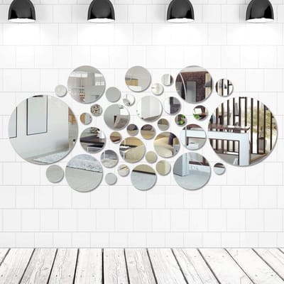 16-delige grote spiegelplaten van acryl - Eenvoudige moderne zelfklevende wandspiegel voor TV-achtergrond en interieurdecoratie