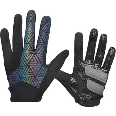 Gants de Vélo Colorés Réfléchissants Doigts Entiers Gants de Vélo Écran Tactile Amortisseurs Antidérapants Gants de Vélo pour gray