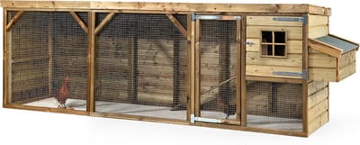 Wood Selections Kippenhok Toby - Kippenren - Nachthok Kippen voor buiten - kippenhok met buitenverblijf - Dierenverblijf