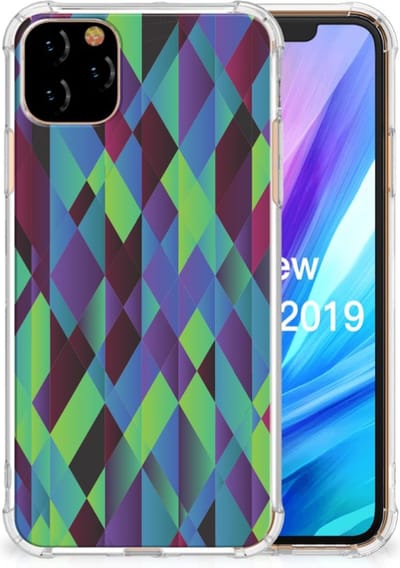 Apple iPhone 11 Pro Max Shockproof Case Abstract Green Blue