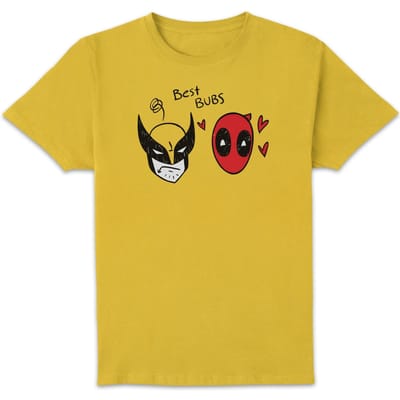 Deadpool & Wolverine Best Bubs Scribble Unisex T-Shirt - Yellow - XS