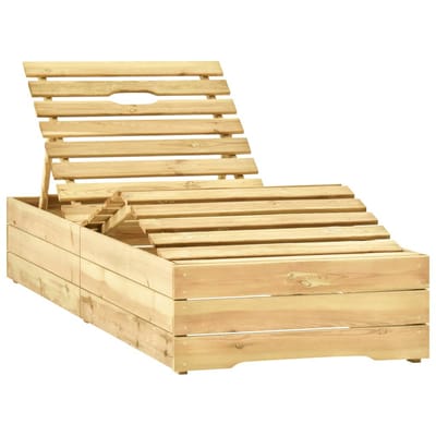 vidaXL - Ligbed - met - tafeltje - en - kussen - geïmpregneerd - grenenhout