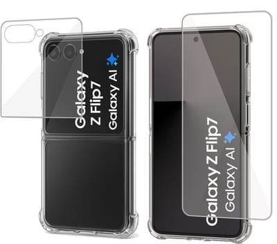 ChiGuard Hoesje & Screenprotector geschikt voor Samsung Galaxy Z Flip 7 Hoesje Screenprotector - Shock Proof Case - Transparant