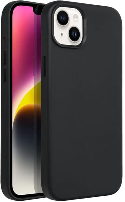 Casify Leren Hoesje geschikt voor MagSafe iPhone 14 Plus Hoesje - Zwart
