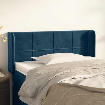 vidaXL - Hoofdbord - met - randen - 103x16x78/88 - cm - fluweel - donkerblauw