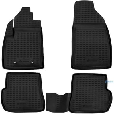 Tapis De Sol En Caoutchouc 3D - J&J AUTOMOTIVE - Ford Fiesta 2002-2008 - Noir - Sur Mesure - Antidérapant noir
