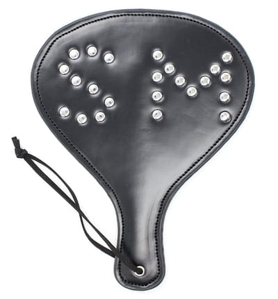 Smart Moves - Ronde Paddle met Siernieten - PU Leer - Zwart
