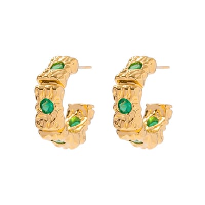 Mini Hoops met Glanzende Groene Accenten – Speels Detail | Twinolo