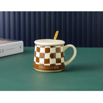 Ins Stijl Retro Schaakbord Mok Hoge Waarde Keramische Kop Koffiekop Kantoor Huishouden Drinkbeker 310ml
