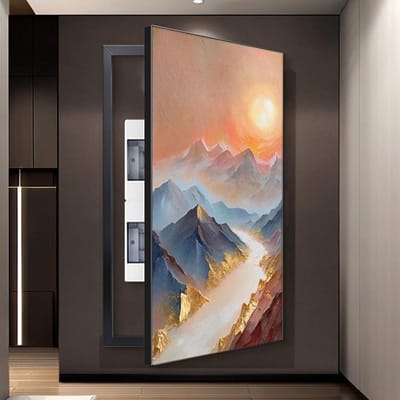 Meterkast Afdekking - Decoratieve Kap - Ruimte Verfraaien - Klapdeksel Ontwerp - 60x120cm - Zwart
