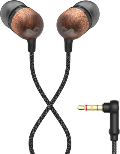 House of Marley Smile Jamaica Oortjes met Draad - Bedrade Oordopjes 3,5 mm Aansluiting - Met Microfoon en 1knopsbediening - Eco Friendly Design - 9 mm Drivers - Knoopvrije Kabel - Zwart